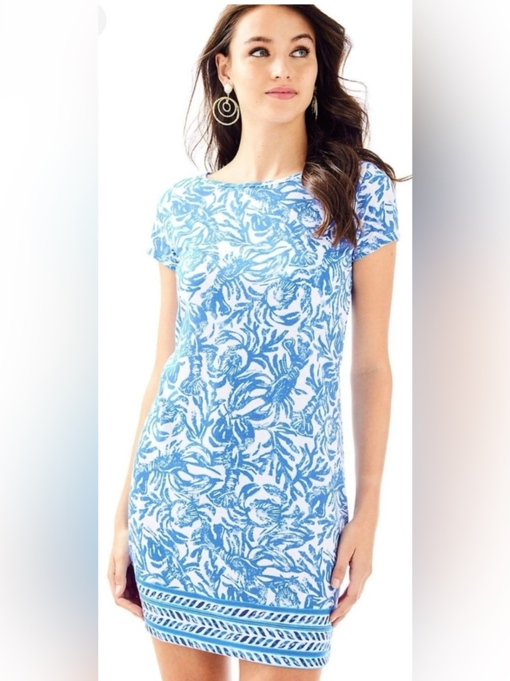 Lilly Pulitzer Marlowe Mini Dress Lobster "on a roll" print
